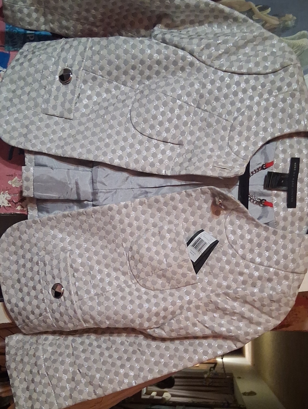 Marc By Marc Jacobs Shimmery Cream Dot-Print Blazer
